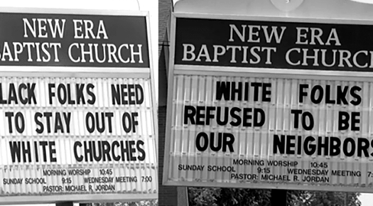 A black pastor from Alabama has been accused of reverse racism after displaying “Black folks need to stay out of white churches.”