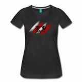 Red and Black Stripes Logo Women's Shirt