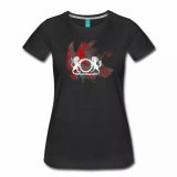 Red and Blue Splatter Logo Women's Shirt