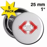 Red and White Diamond Logo Button