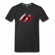 Red and Black Stripes Logo Men's Shirt